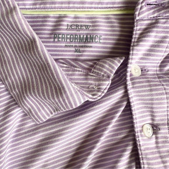 J. Crew Men's Performance Polo Shirt - Lavender Stripes XL - Picture 6 of 6